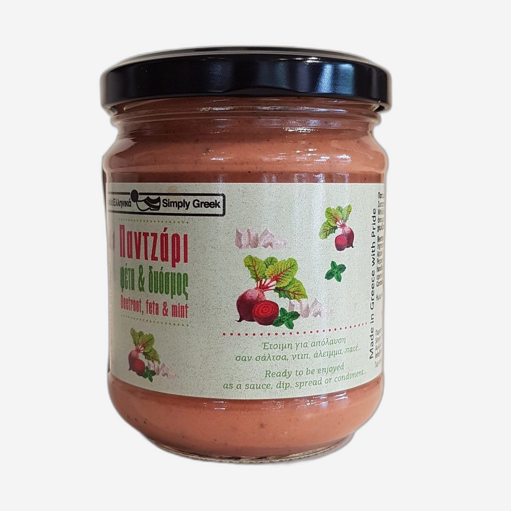 Aufstrich aus roten Rüben, Feta und Minze, 200g