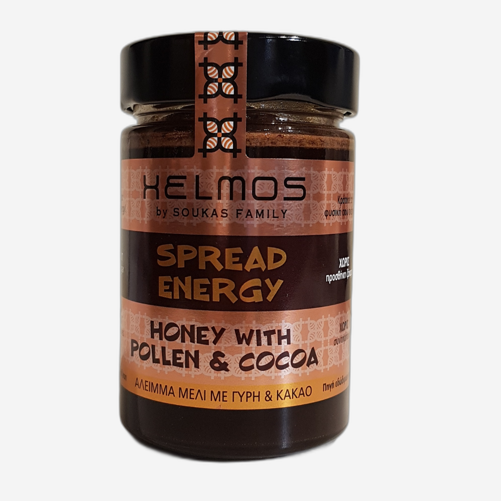 Honigcreme mit Blütenpollen und gemahlenem Kakao, 420g