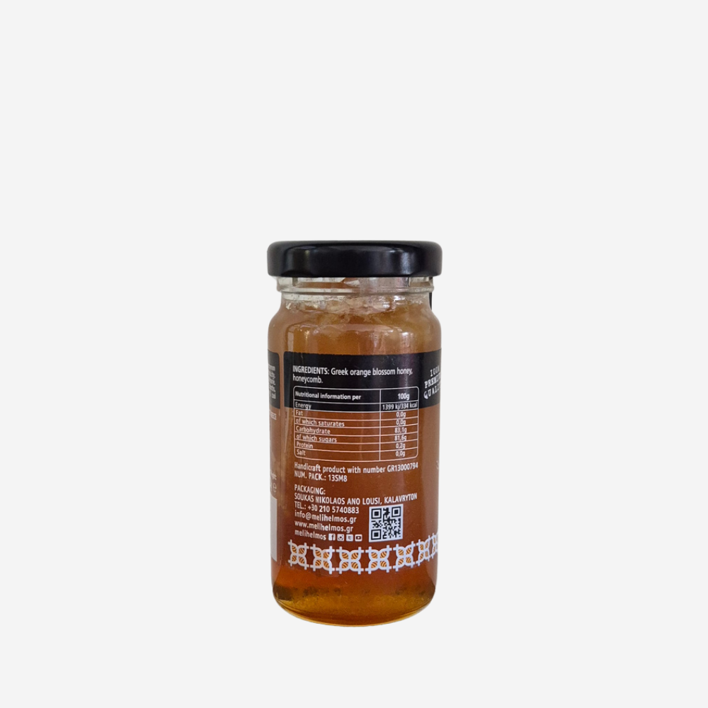 Orangenblütenhonig mit Honigwaben, 120g
