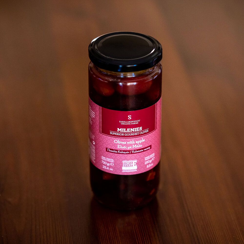 Schwarze Oliven mit Apfel "Milenies", 250g