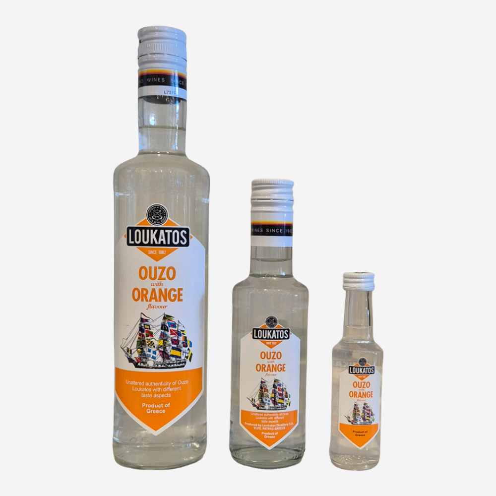 Ouzo mit Orangengeschmack "Loukatos"