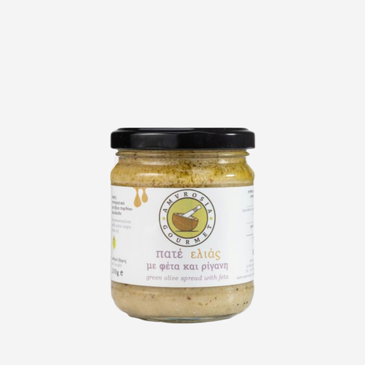 Aufstrich aus grünen Oliven mit Feta und Oregano, 200g