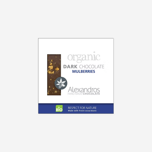 Dunkle Schokolade mit Maulbeeren und Bergamotten, 90g - BIO
