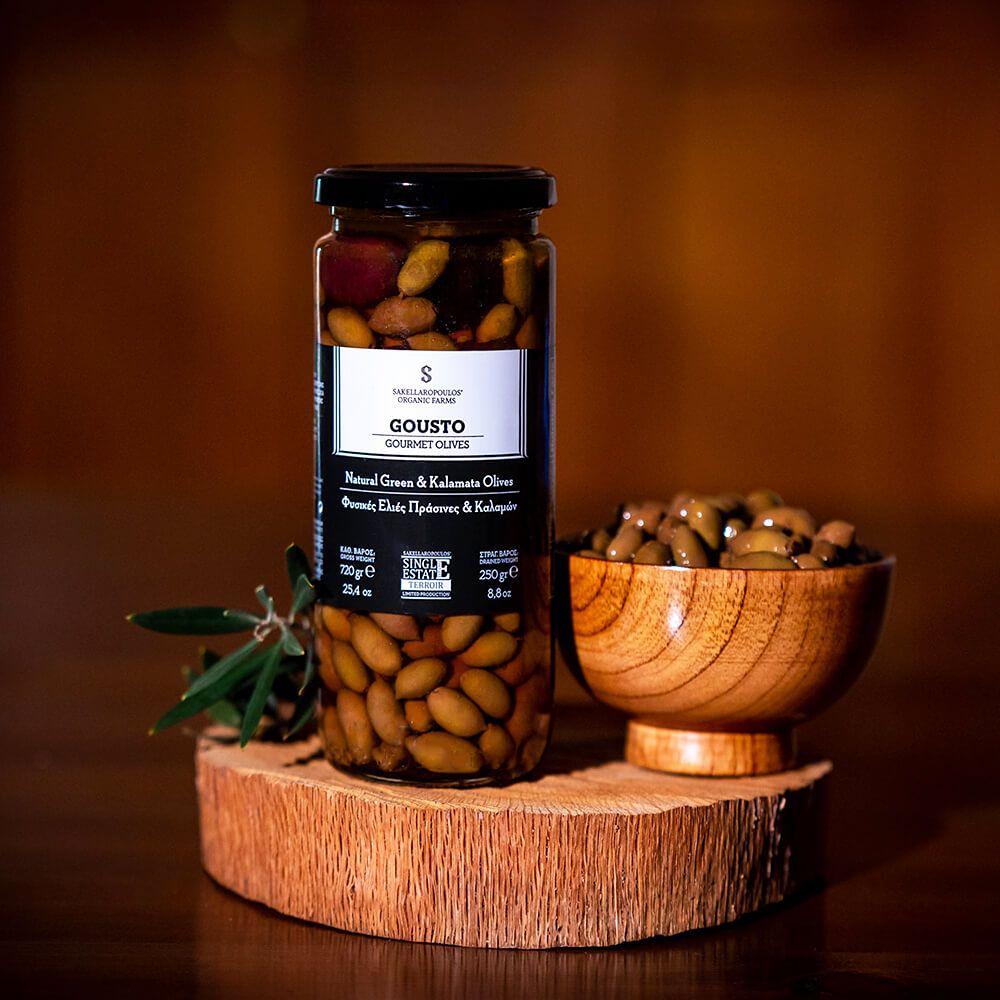 Schwarze und grüne Oliven "Gousto", 250g