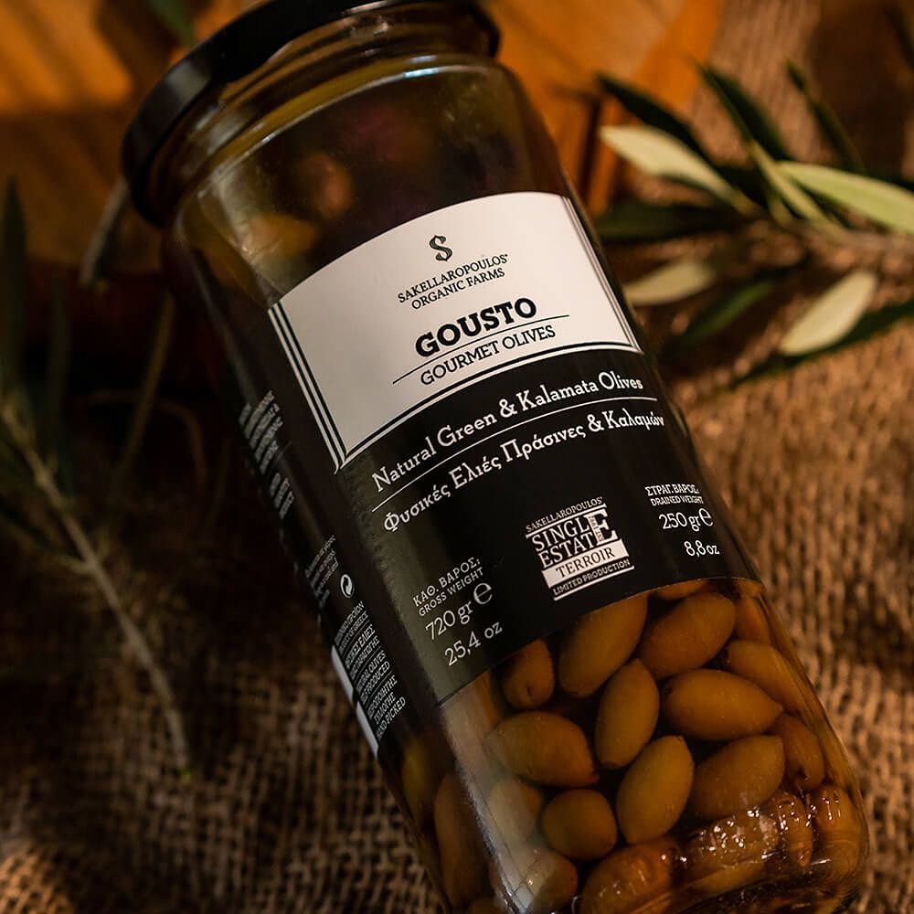 Schwarze und grüne Oliven "Gousto", 250g