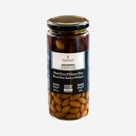 Schwarze und grüne Oliven "Gousto", 250g