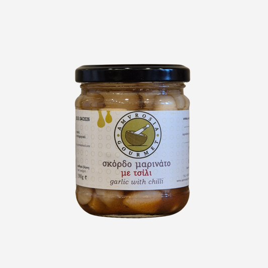 Knoblauchzehen in Essig, mit Chili, 190g