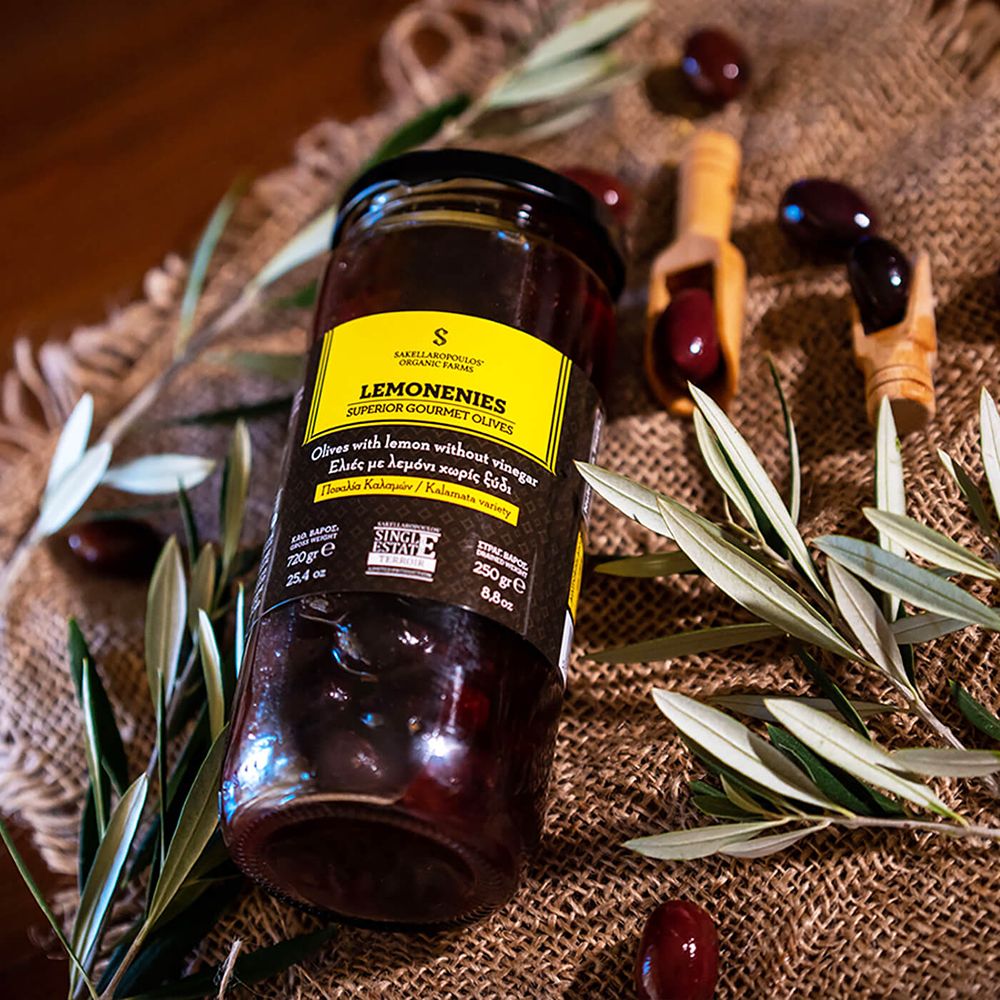 Schwarze Oliven mit Zitrone "Lemonenies", 250g