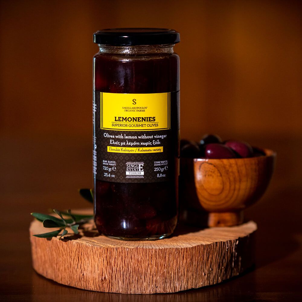 Schwarze Oliven mit Zitrone "Lemonenies", 250g
