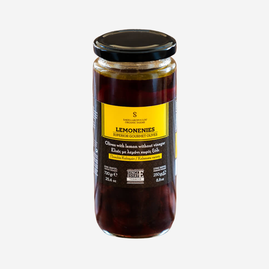 Schwarze Oliven mit Zitrone "Lemonenies", 250g