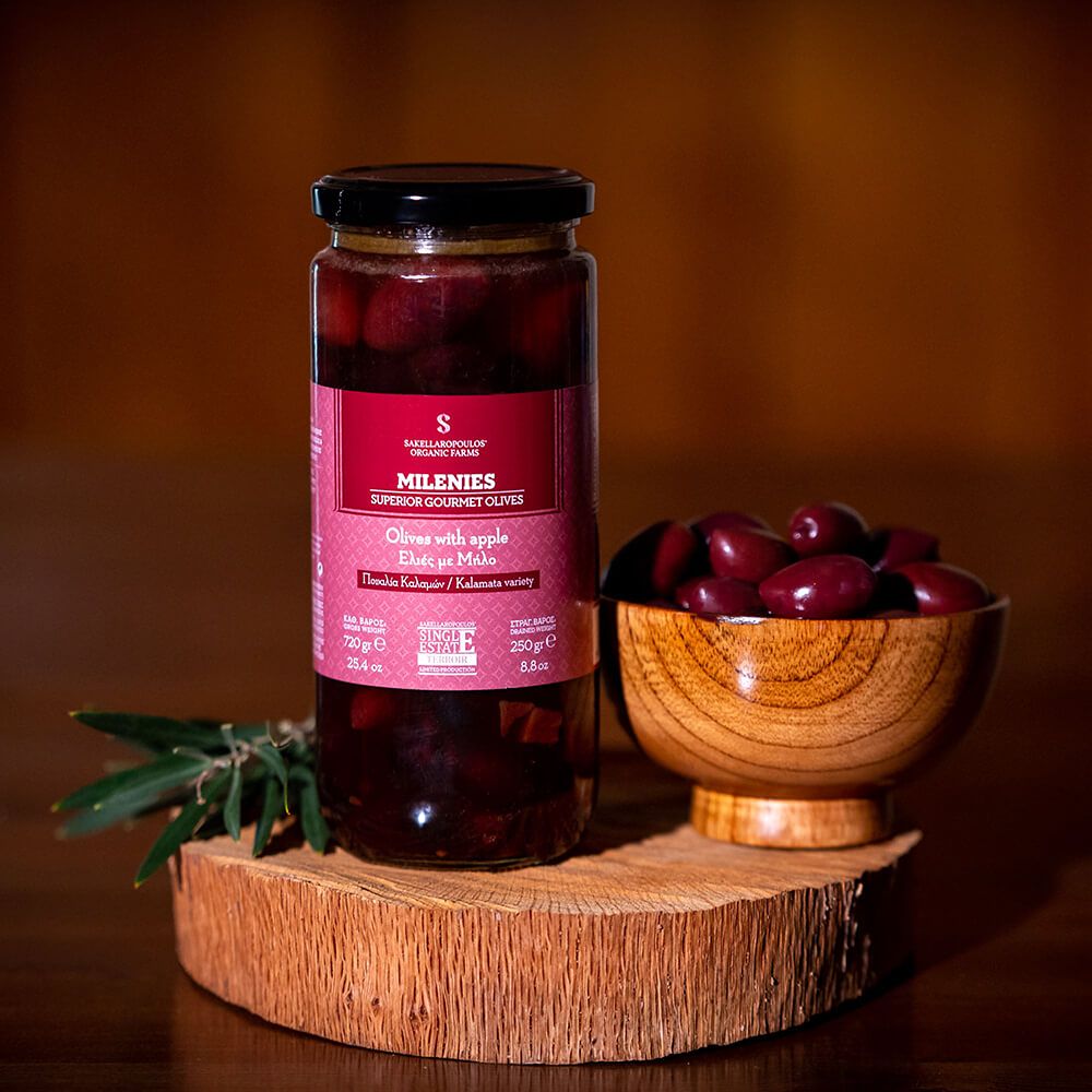 Schwarze Oliven mit Apfel "Milenies", 250g