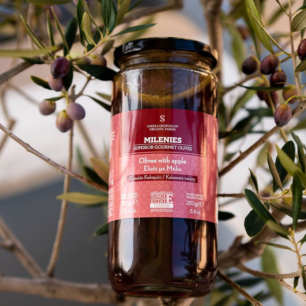 Schwarze Oliven mit Apfel "Milenies", 250g