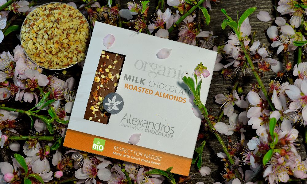Milchschokolade mit gerösteten Mandeln, 90g - BIO