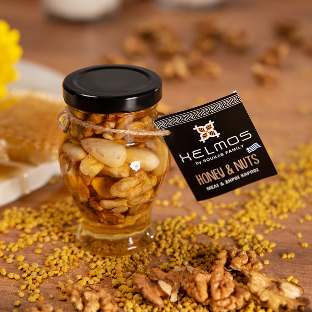 Orangenblütenhonig mit Nüssen in Amphore, 125g