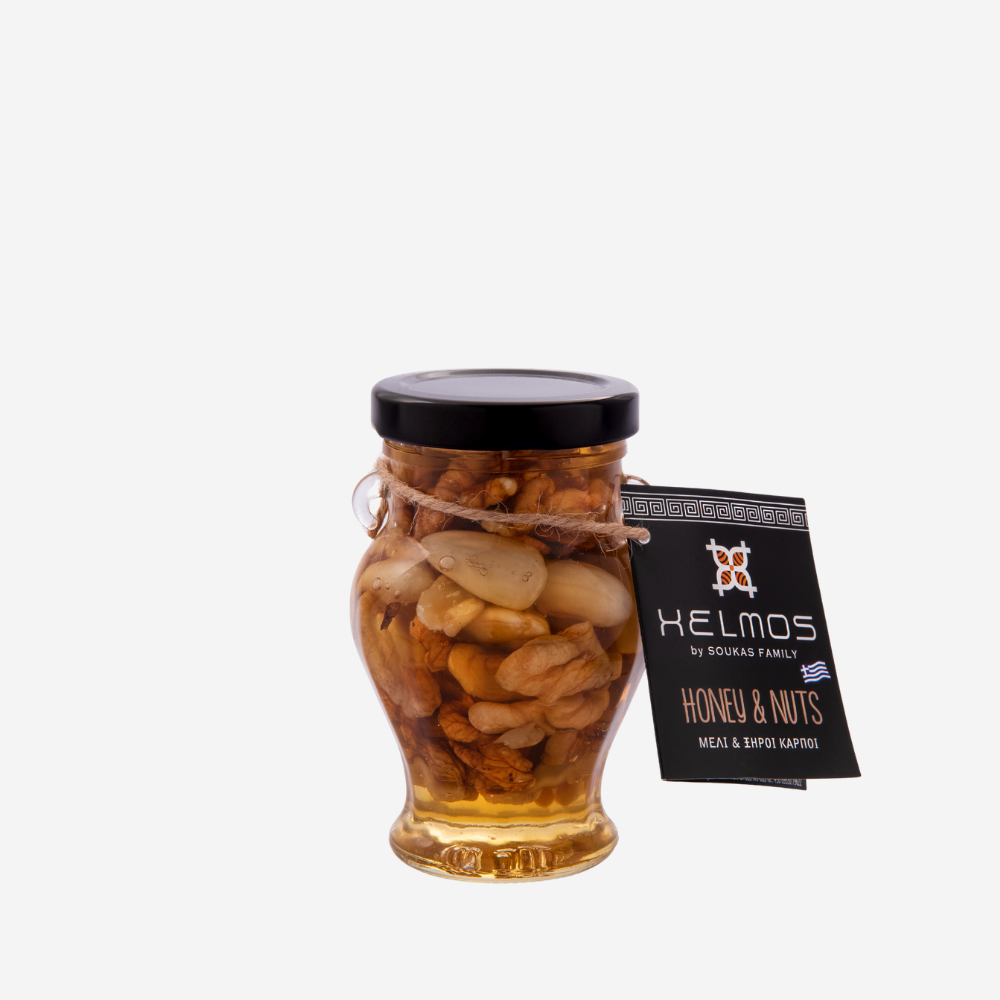 Orangenblütenhonig mit Nüssen in Amphore, 125g
