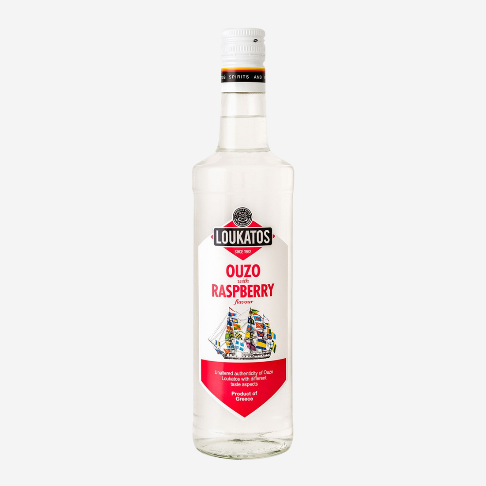 Ouzo mit Himbeergeschmack "Loukatos"