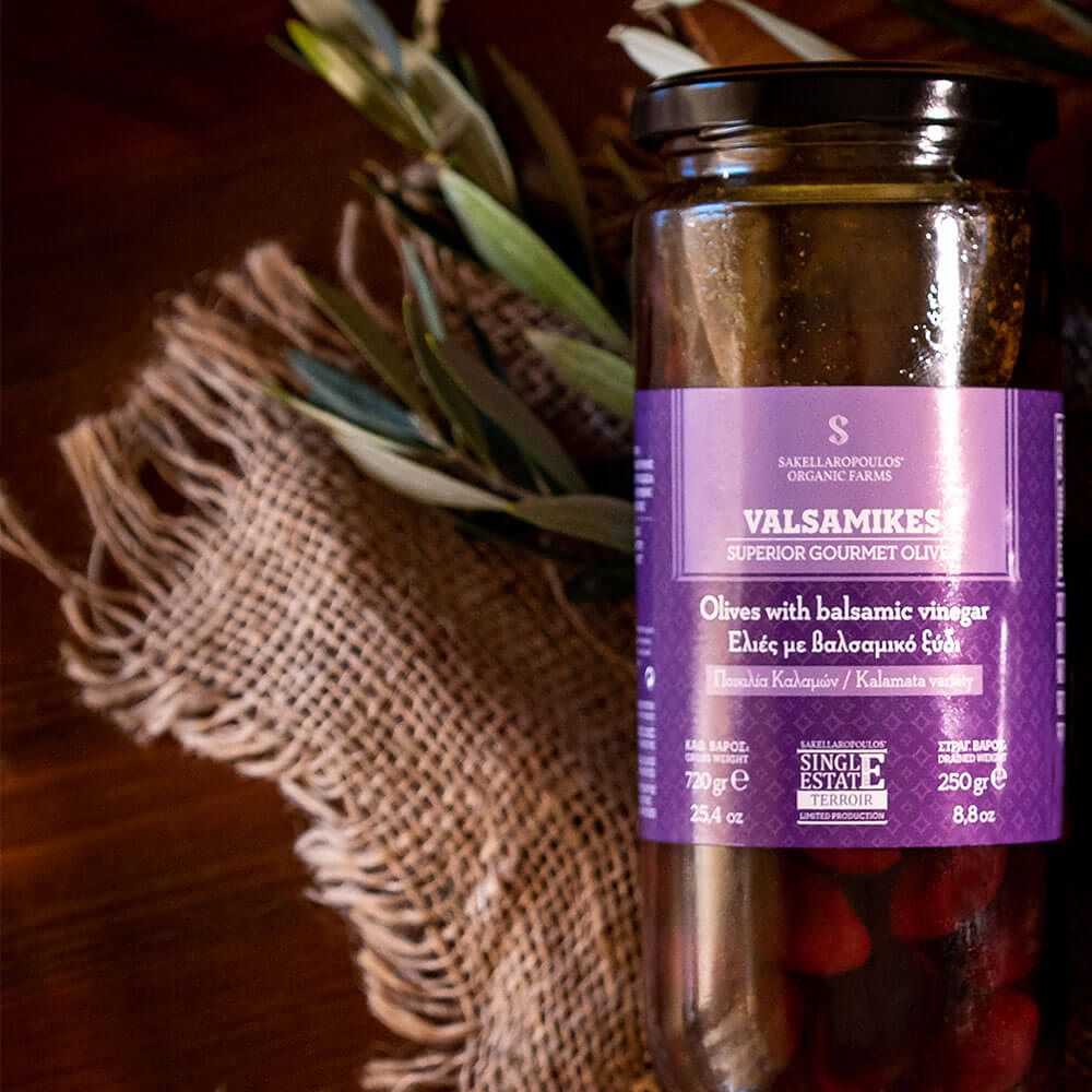 Schwarze Oliven mit Balsamico "Balsamikes", 250g