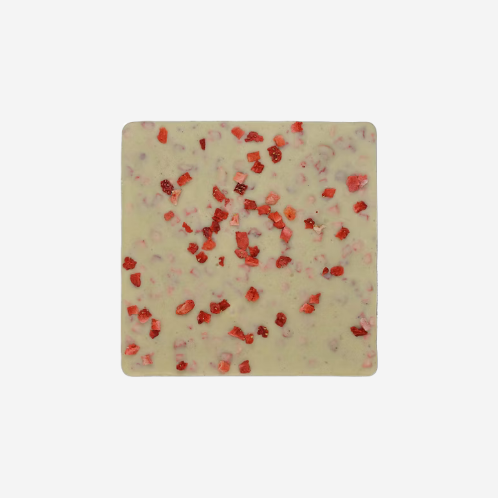 Weiße Schokolade mit Erdbeeren und Joghurt, 90g - BIO