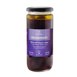 Schwarze Oliven mit Balsamico Balsamikes, 250g