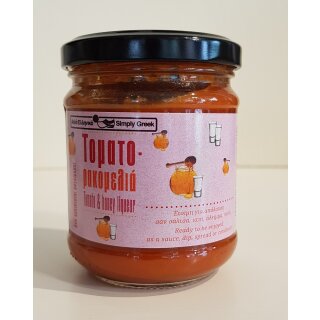 Aufstrich aus Tomaten und Rakomelo (Honiglikör), 200g
